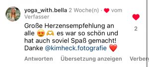 Instagram-Feedback mit großer Herzensempfehlung für Kim Heck Fotografie